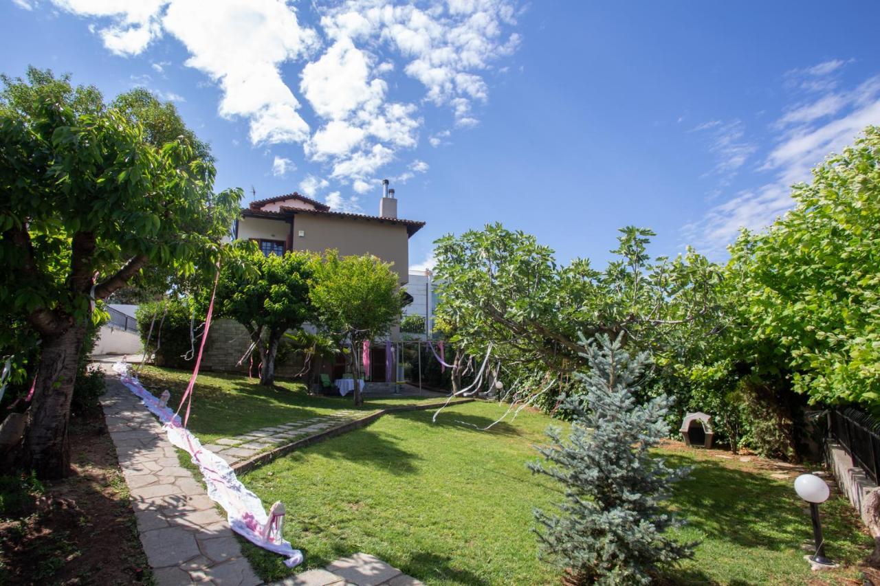 Τraditional Fully Detached Villa On A Luxurious Hillock Of Thessaloniki With Its Own Garden Also For Family & Wedding Gatherings For 10 To 25 People Only 15 Minutes From Airport Zewnętrze zdjęcie